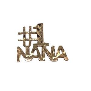 Vintage 14k Yellow Gold #1 Nana Diamond Cut Charm Pendant GR